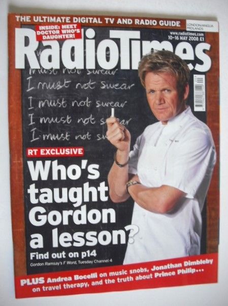 <!--2008-05-10-->Radio Times magazine - Gordon Ramsay cover (10-16 May 2008