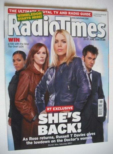 Radio Times magazine - David Tennant, Billie Piper, Freema Agyeman and Catherine Tate cover (21-27 June 2008)