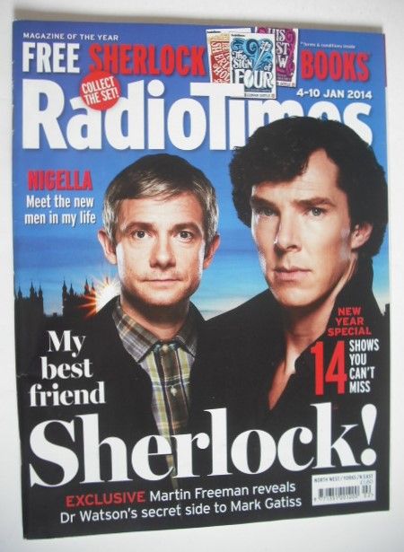 Radio Times magazine - Martin Freeman and Benedict Cumberbatch cover (4-10 January 2014)