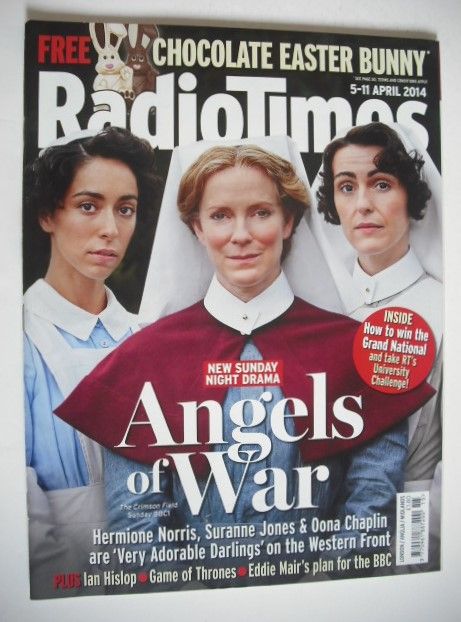 Radio Times magazine - Oona Chaplin, Hermione Norris and Suranne Jones cover (5-11 April 2014)