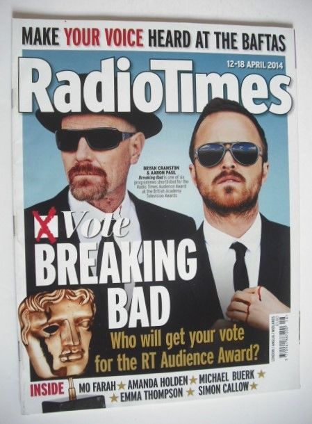Radio Times magazine - Bryan Cranston and Aaron Paul cover (12-18 April 2014)