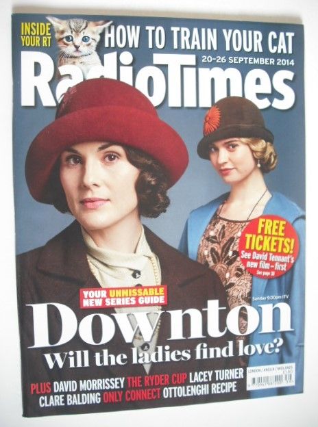 <!--2014-09-20-->Radio Times magazine - Michelle Dockery and Lily James cov