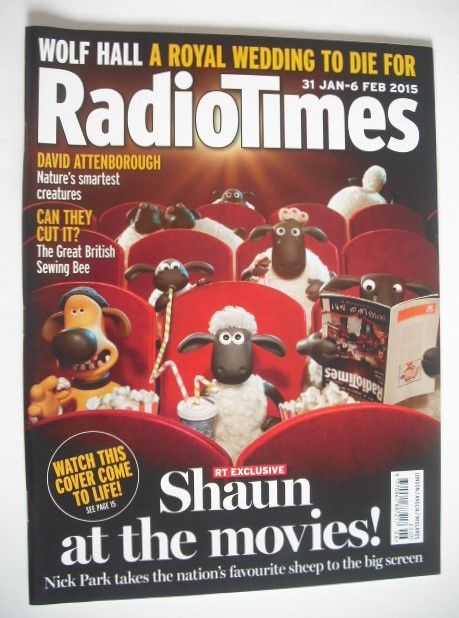 Radio Times magazine - Shaun The Sheep cover (31 January - 6 February 2015)