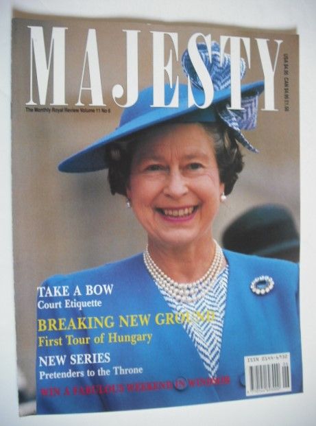Majesty magazine - Queen Elizabeth II cover (June 1990 - Volume 11 No 6)