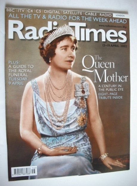 Radio Times magazine - The Queen Mother cover (13-19 April 2002)