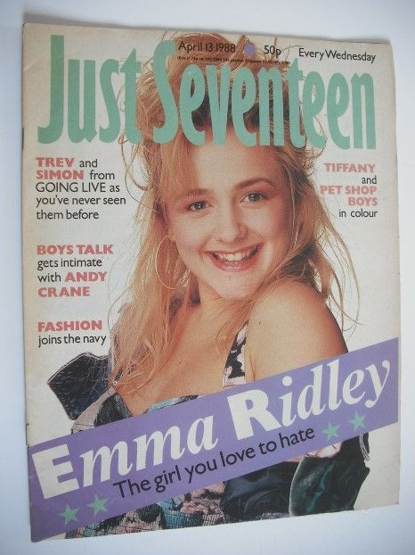 <!--1988-04-13-->Just Seventeen magazine - 13 April 1988 - Emma Ridley cove