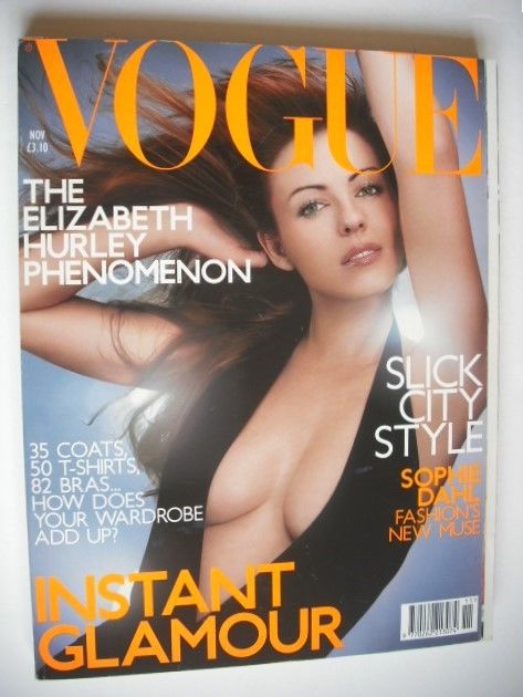 British Vogue magazine - November 2000 - Elizabeth Hurley cover