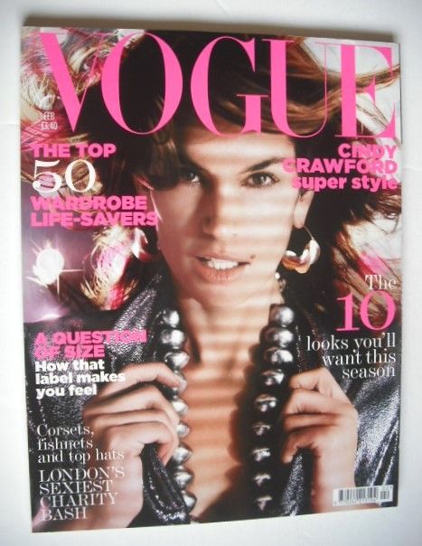 British Vogue magazine - February 2005 - Cindy Crawford cover