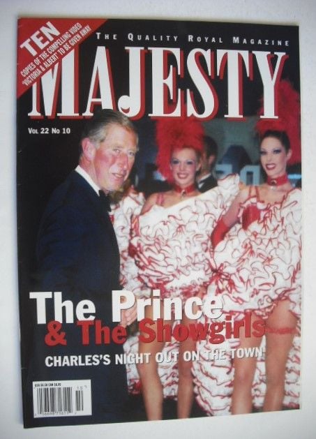 Majesty magazine - Prince Charles cover (October 2001 - Volume 22 No 10)