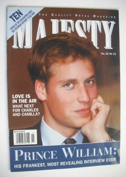 <!--2001-11-->Majesty magazine - Prince William cover (November 2001 - Volu