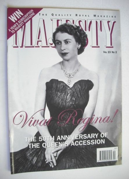 Majesty magazine - The Queen cover (February 2002 - Volume 23 No 2)