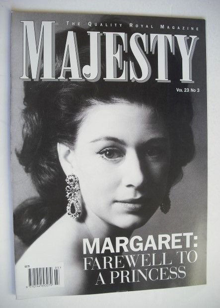 Majesty magazine - Princess Margaret cover (March 2002 - Volume 23 No 3)