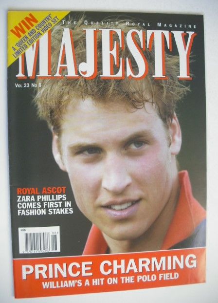 Majesty magazine - Prince William cover (August 2002 - Volume 23 No 8)