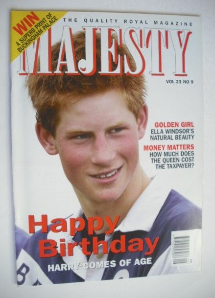 Majesty magazine - Prince Harry cover (September 2002 - Volume 23 No 9)