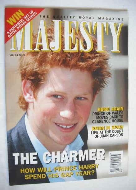 Majesty magazine - Prince Harry cover (September 2003 - Volume 24 No 9)