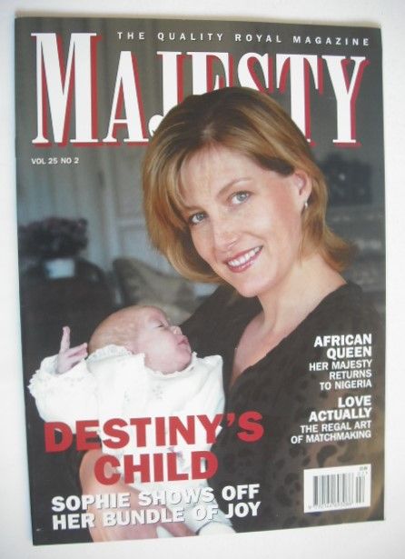 Majesty magazine - The Countess of Wessex and Lady Louise cover (February 2004 - Volume 25 No 2)