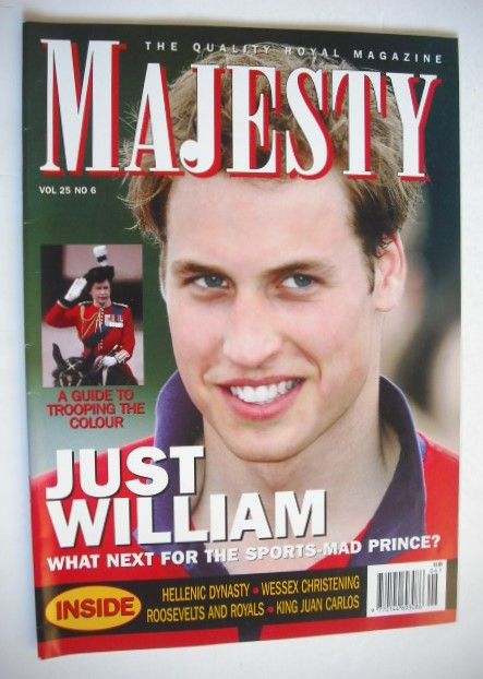 Majesty magazine - Prince William cover (June 2004 - Volume 25 No 6)