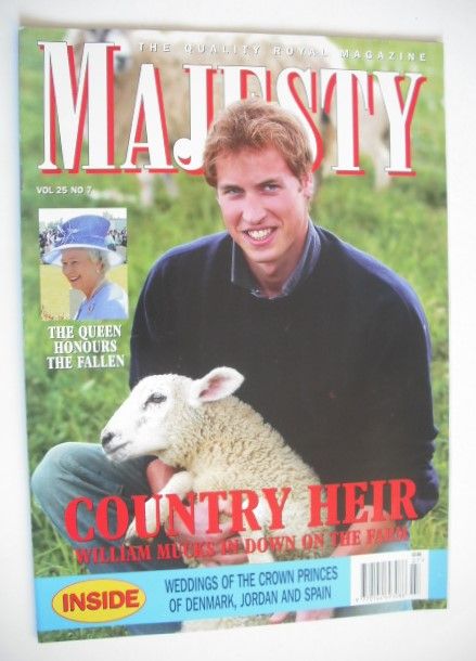 Majesty magazine - Prince William cover (July 2004 - Volume 25 No 7)