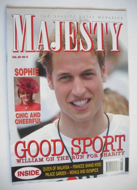 Majesty magazine - Prince William cover (August 2004 - Volume 25 No 8)