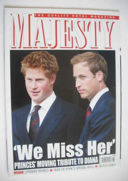 Majesty magazine - Prince Harry and Prince William cover (October 2007 - Volume 28 No 10)