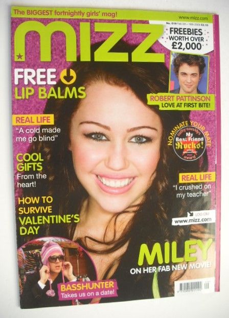 <!--2009-02-05-->MIZZ magazine - Miley Cyrus cover (5-18 February 2009)