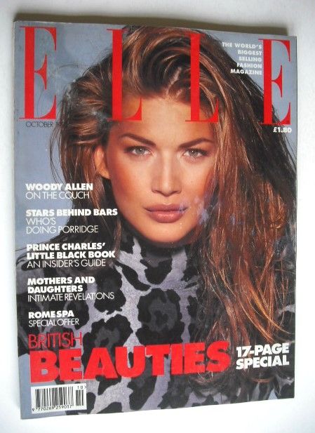 British Elle magazine - October 1992 - Basia Milewisz cover