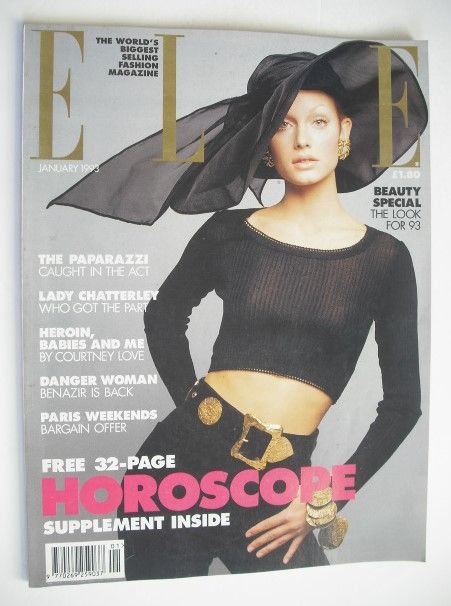 <!--1993-01-->British Elle magazine - January 1993 - Amber Valletta cover