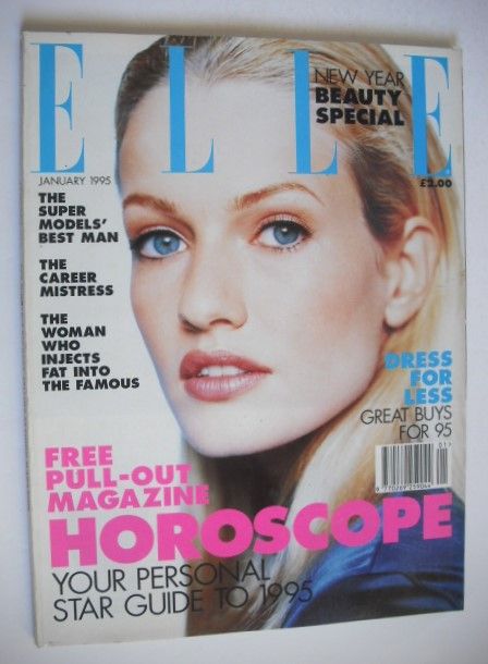 British Elle magazine - January 1995 - Karen Mulder cover