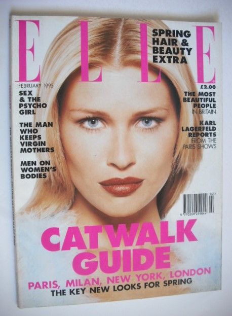 British Elle magazine - February 1995 - Daniela Pestova cover
