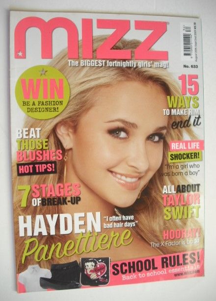 <!--2009-08-20-->MIZZ magazine - Hayden Panettiere cover (20 August - 2 Sep