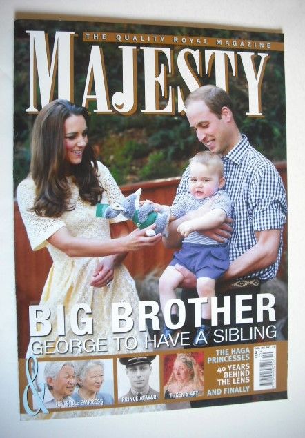 Majesty magazine - William, Kate and Prince George cover (October 2014)