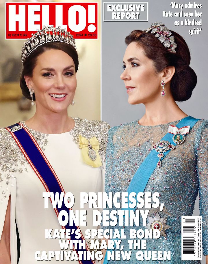 Hello! magazine - Kate Middleton / Mary of Denmark cover (15 January 2024 - Issue 1822)