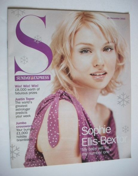 <!--2003-12-21-->Sunday Express magazine - 21 December 2003 - Sophie Ellis-