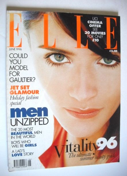 British Elle magazine - June 1996 - Helena Christensen cover