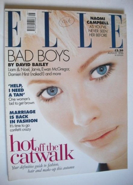 British Elle magazine - August 1996 - Carolyn Murphy cover