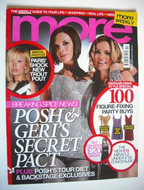More magazine - Victoria Beckham and Geri Halliwell cover (17 December 2007)