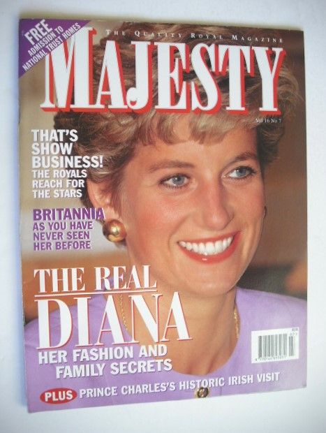 Majesty magazine - Princess Diana cover (July 1995 - Volume 16 No 7)