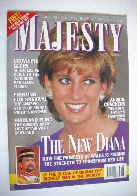 Majesty magazine - Princess Diana cover (September 1996 - Volume 17 No 9)