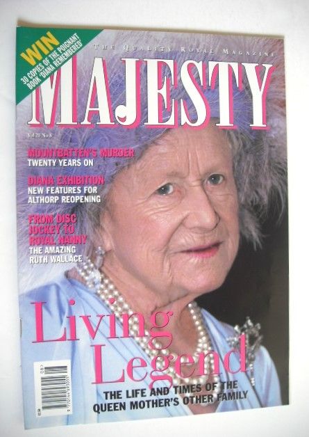 Majesty magazine - The Queen Mother cover (August 1999 - Volume 20 No 8)