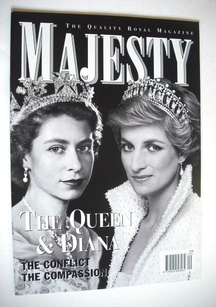 Majesty magazine - The Queen / Princess Diana cover (September 2000 - Volume 21 No 9)