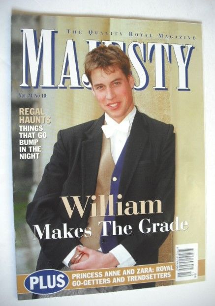 Majesty magazine - Prince William cover (October 2000 - Volume 21 No 10)