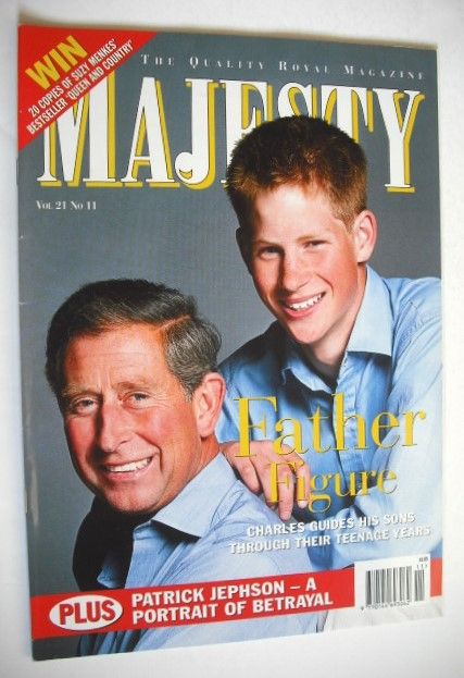 Majesty magazine - Prince Charles and Prince Harry cover (November 2000 - Volume 21 No 11)