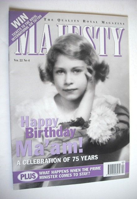 Majesty magazine - Princess Elizabeth cover (April 2001 - Volume 22 No 4)