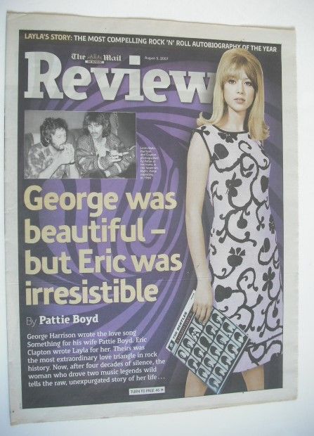 The Mail On Sunday Review newspaper supplement - Pattie Boyd cover (5 August 2007)