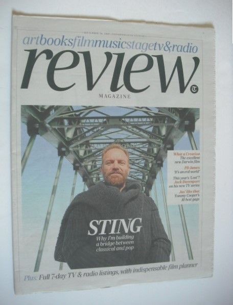 The Daily Telegraph Review newspaper supplement - 26 September 2009 - Sting cover