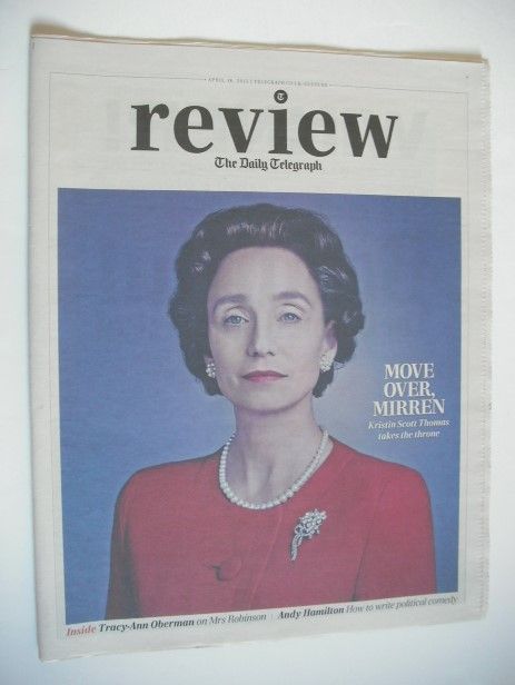 The Daily Telegraph Review newspaper supplement - 18 April 2015 - Kristin Scott Thomas cover