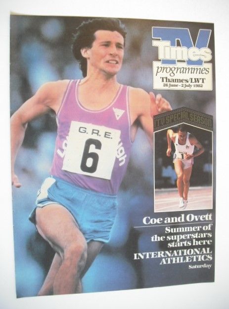 TV Times cover page - Sebastian Coe (TV section - 26 June-2 July 1982)
