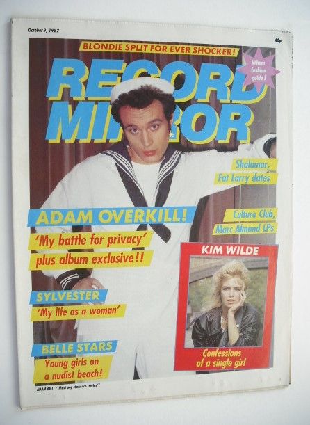 <!--1982-10-09-->Record Mirror magazine - Adam Ant cover (9 October 1982)