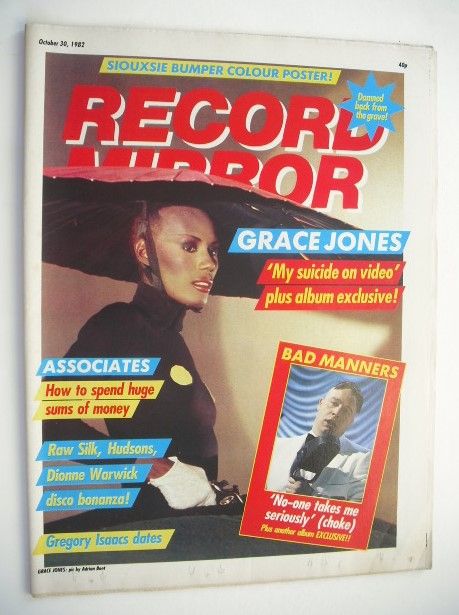 <!--1982-10-30-->Record Mirror magazine - Grace Jones cover (30 October 198