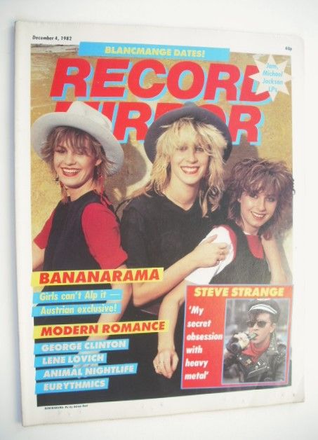 <!--1982-12-04-->Record Mirror magazine - Bananarama cover (4 December 1982